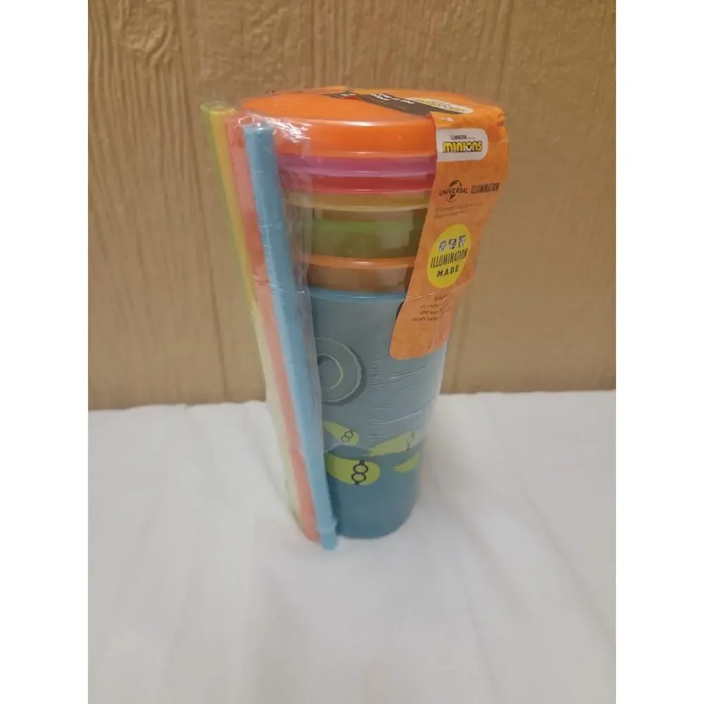 ZAK! Minions Glow In the Dark Tumblers Includes Matching Straws 4 pk 24 oz